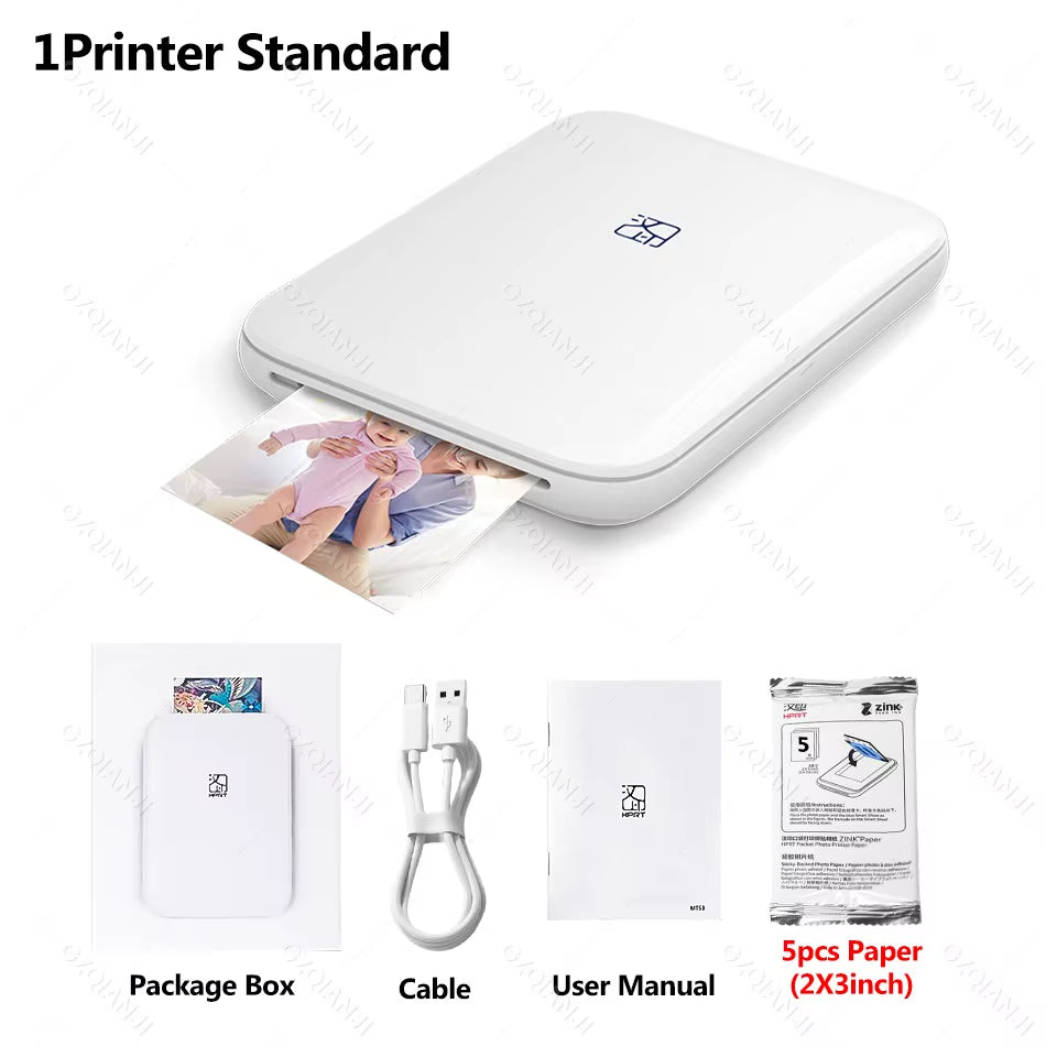 HPRT MT53 Wireless Mini Pocket Photo Printer - Print 2x3 Inch Color Photos Anytime, Anywhere!