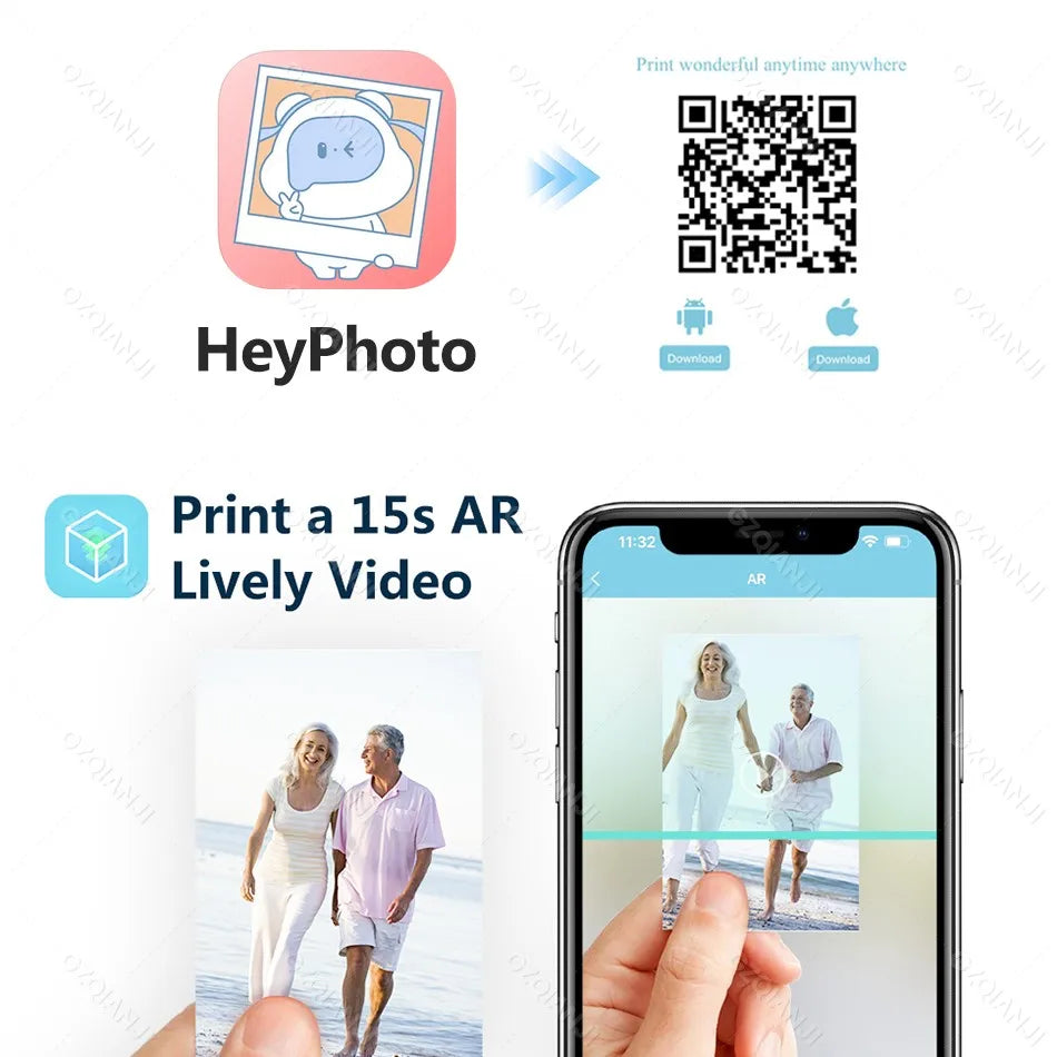 HPRT MT53 Wireless Mini Pocket Photo Printer - Print 2x3 Inch Color Photos Anytime, Anywhere!