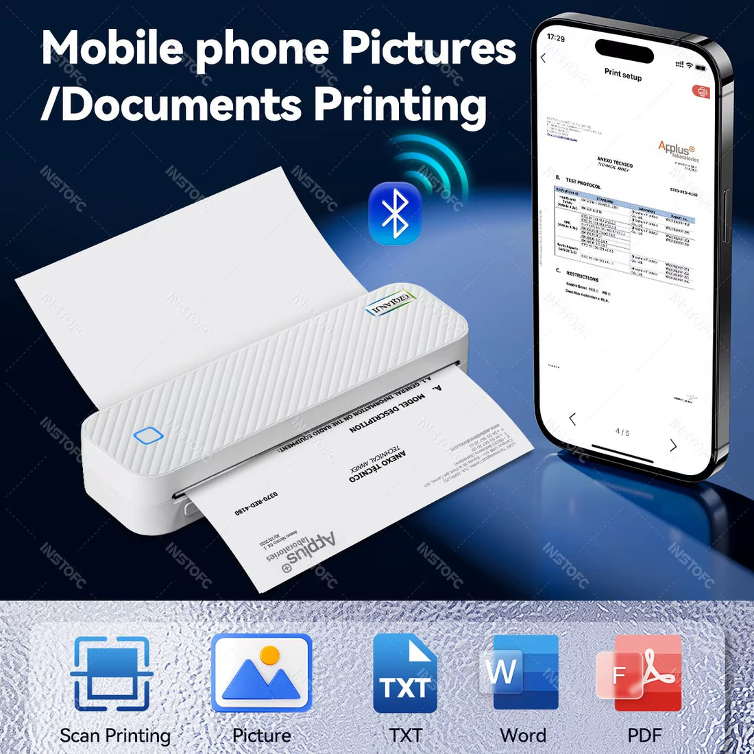PrintEase Pro™ – Smart A4 Bluetooth Printer for Work & Travel