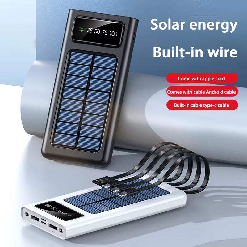 200000Mah Solar Power Bank Ultra Capacity USB Super Fast Charging USB for Iphone Samsung Xiaomi Huawei Outdoor Power