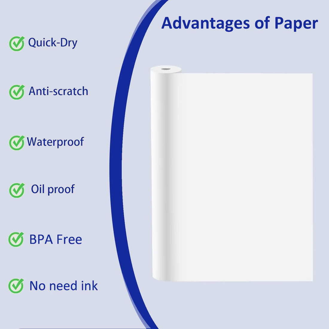 A4 Printing Paper Roll Thermal Printer Paper 8.5 X 11 Inch Us Letter Paper Size for M08F M832 Portable Printer